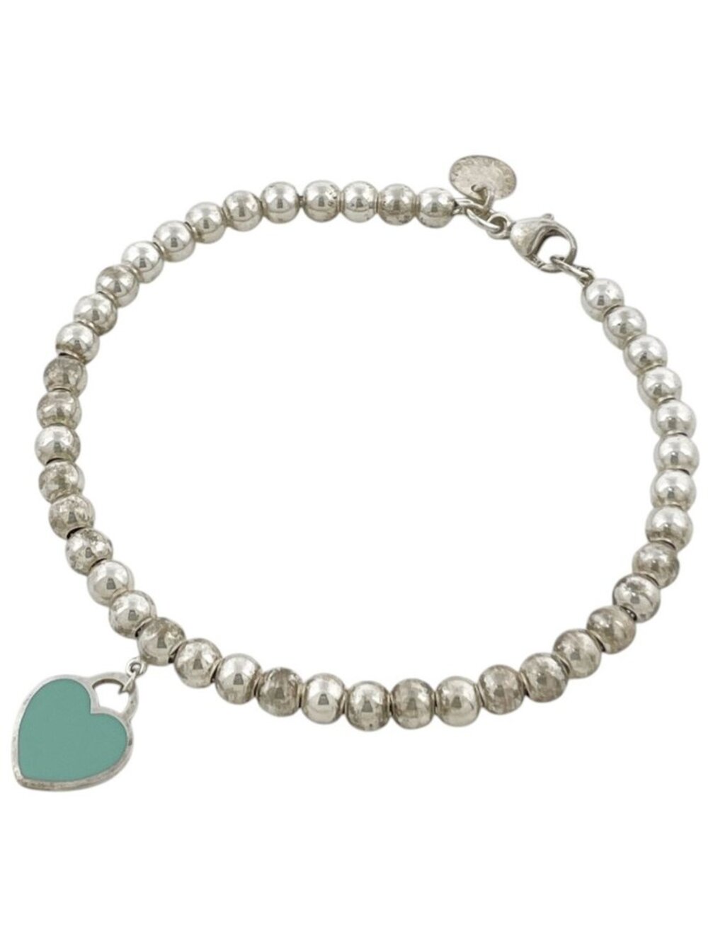 Tiffany & Co Return to Heart Tag Bead Bracelet 925 Sterling Silver